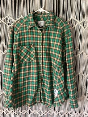 BDG Green Plaid Button-Down Shirt